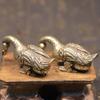 Antique Copper Small Duck Figurines Ornaments Handmade Brass Animal Crafts Tea Table Pet Home Decor Accessories Desk Decorations