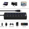 Support Data Transfer and Fast Charging On/Off Switch 8-Port USB 3.0 5Gbps Hub with for 2.1 for PC and Laptop in Stock