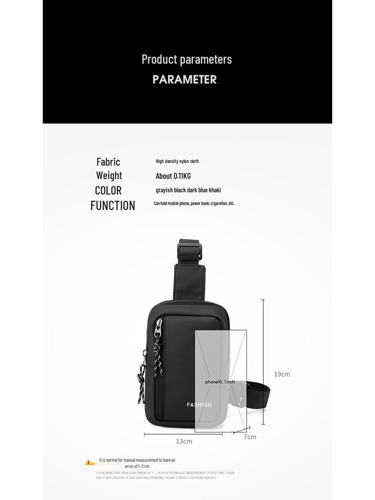 Men's Fashion Crossbody Chest Bag - Trendy, Simple, and Portable Travel Messenger Bag