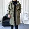 JEEP SPIRIT Men's Mid-length Hooded Trench Coat