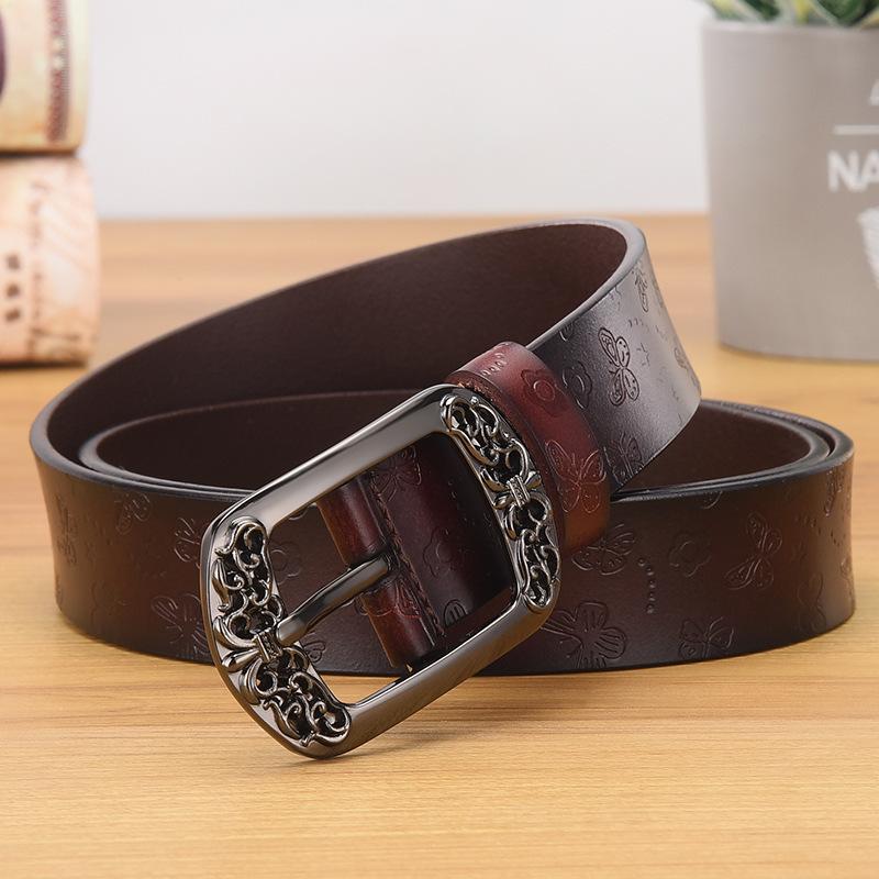 

Ремень женский с рисунком бабочки простой повседневный с шортами джинсовый ремень 115 темно-коричневого