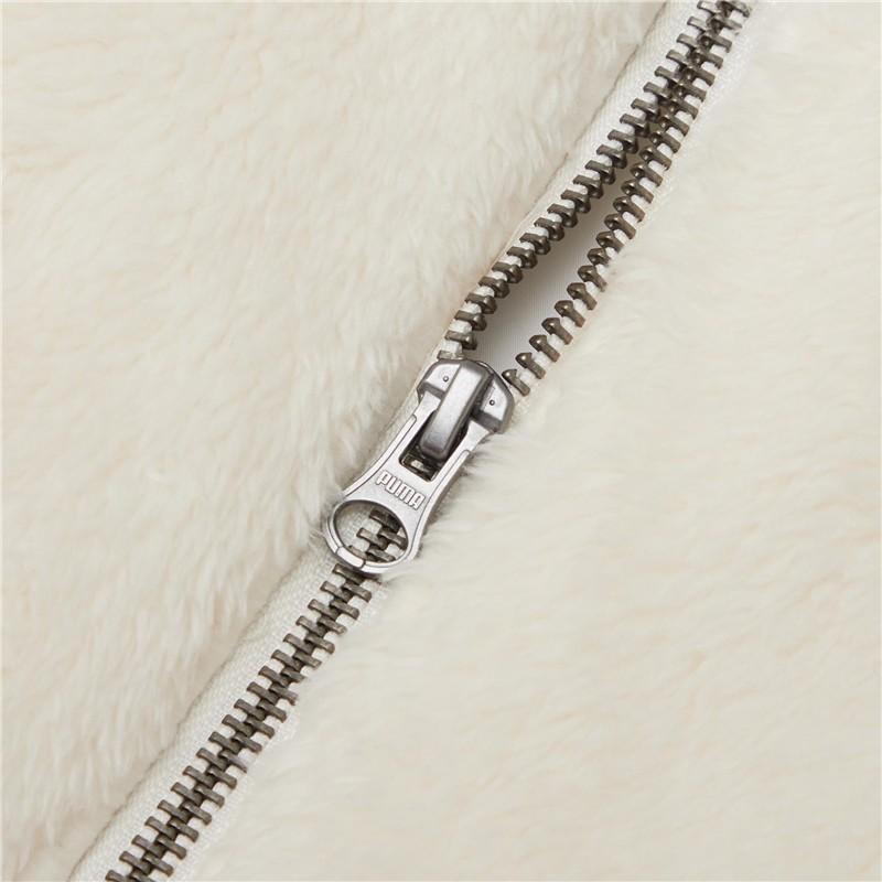 Puma Chaqueta de Algodón Patchwork de Borreguito Sintético Bordado de Bolsillo Hombre Chaquetas Blanco 534974-93