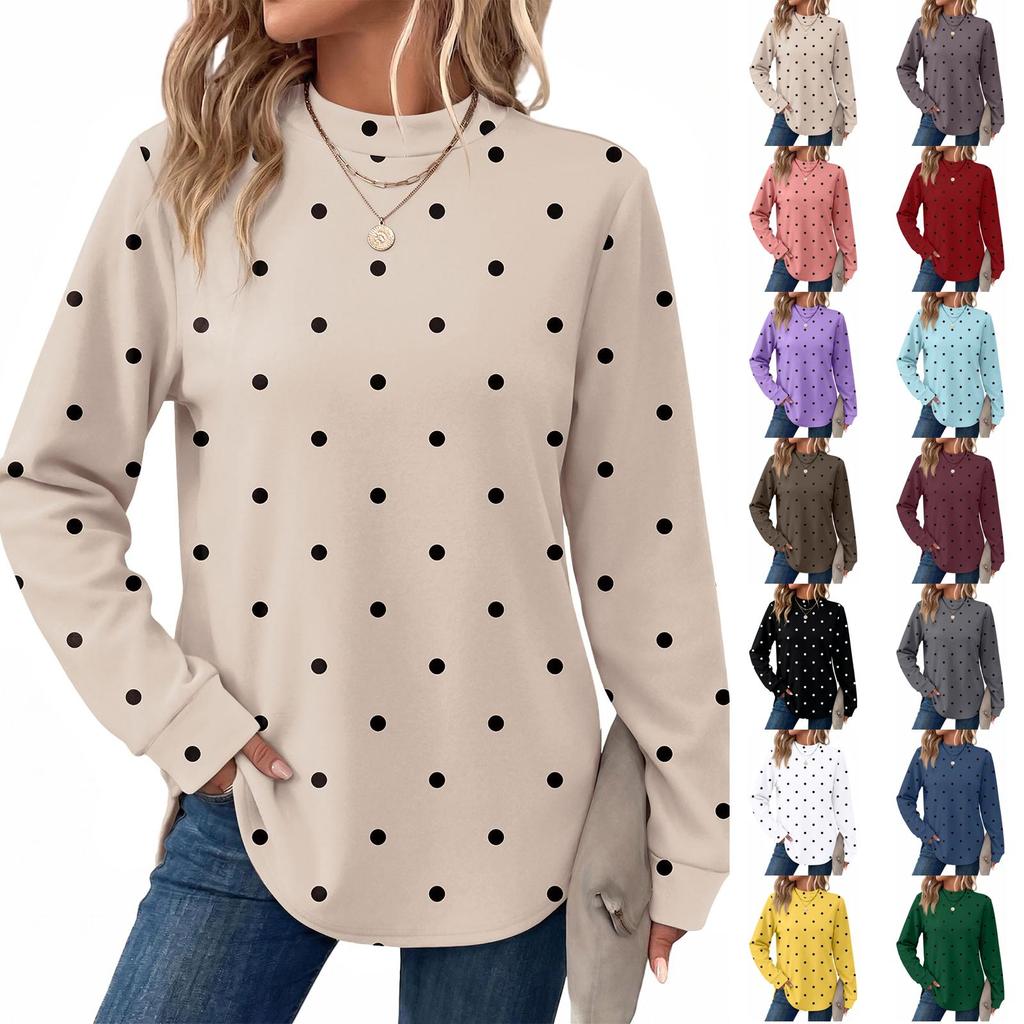 Damen Vintage Polka Dot Oberteil, Lässige Vielseitige Bluse für den Alltag