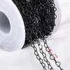 1Meter Punk Black Color Stainless Steel Love Heart Link Chains for Party Jewelry Making DIY Bracelet Choker Necklace Components