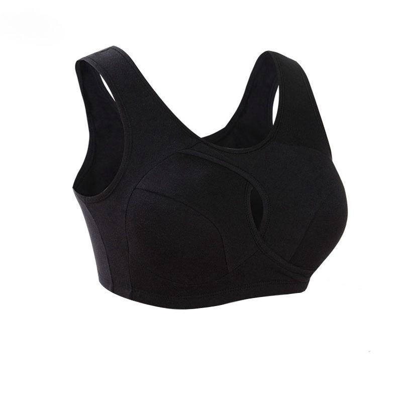 Plus Size Cotton Vest-Style Sports Bra, Wireless Comfort Sleep Yoga Running Everyday Bralette for Women