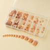 120 Pieces Gel Coffee Background White French Wearing Armor Long/Short Chameleon Laser Fake Nail Nail Nail Piece