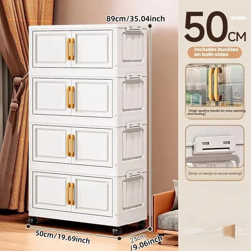 Double-door Living Room Storage Cabinet Folding Floor-standing Storage Box No Installation Required Simple Storage Cabinet