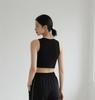 Summer Vintage White Crop Tops Women Biker Black Punk Sexy Tank Top Korean Streetwear Cropped Sleeveless Top Feminino