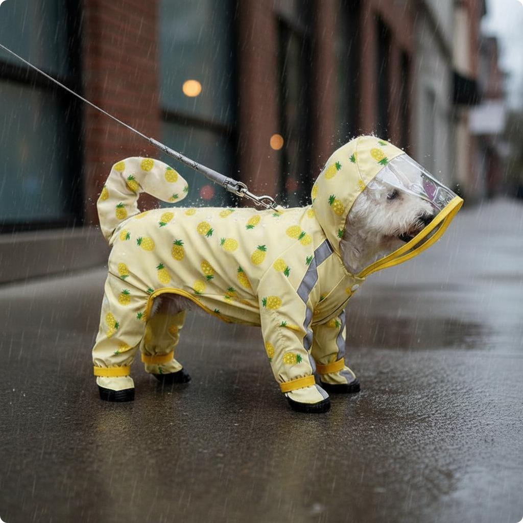 Full Body Dog Raincoat Waterproof Leash Hole Dog Raincoat Pet Apparel Easy to Clean Breathable for Rainy Weather