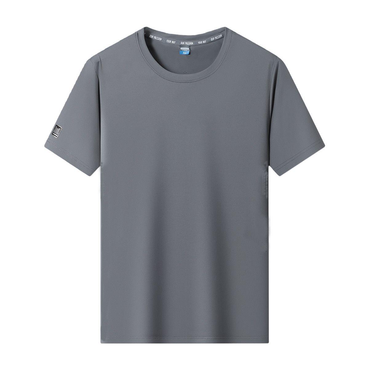 

Men s Summer Quick-Dry Breathable Ice Silk T-Shirt - Loose Fit Short Sleeve L сірий колір