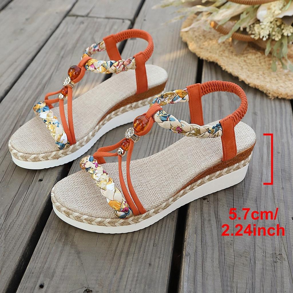 Buckle Ankle Strap Sandals for Women Summer Platform Wedge Sandals Comfortable Non-Slip Walking Sandals Beach Shoes Women's Open Toe Dressy Shoes