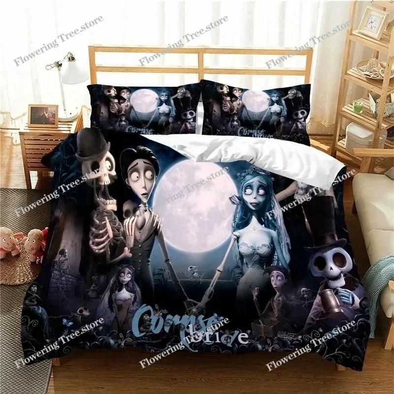 Love Animated Film Corpse Bride Bedding Set Singletwin King Duvet Cover Home Bedroom Decor Bedspread Pillow Cover