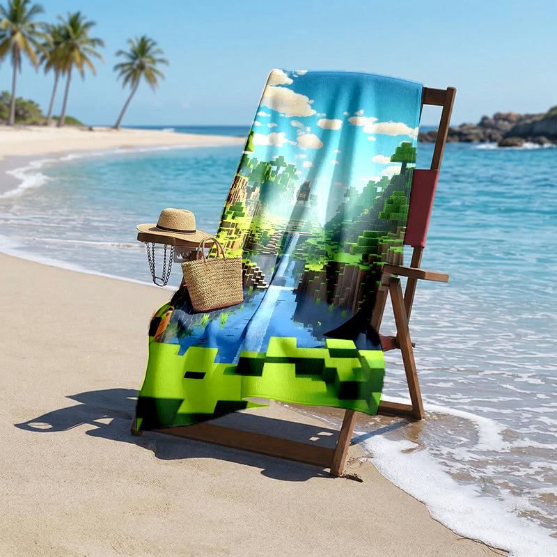 Pixel Game Fashion Beach Towel: Ideal for Summer Adventures Soft, absorbent and quick drying suitable for swimming and bathing