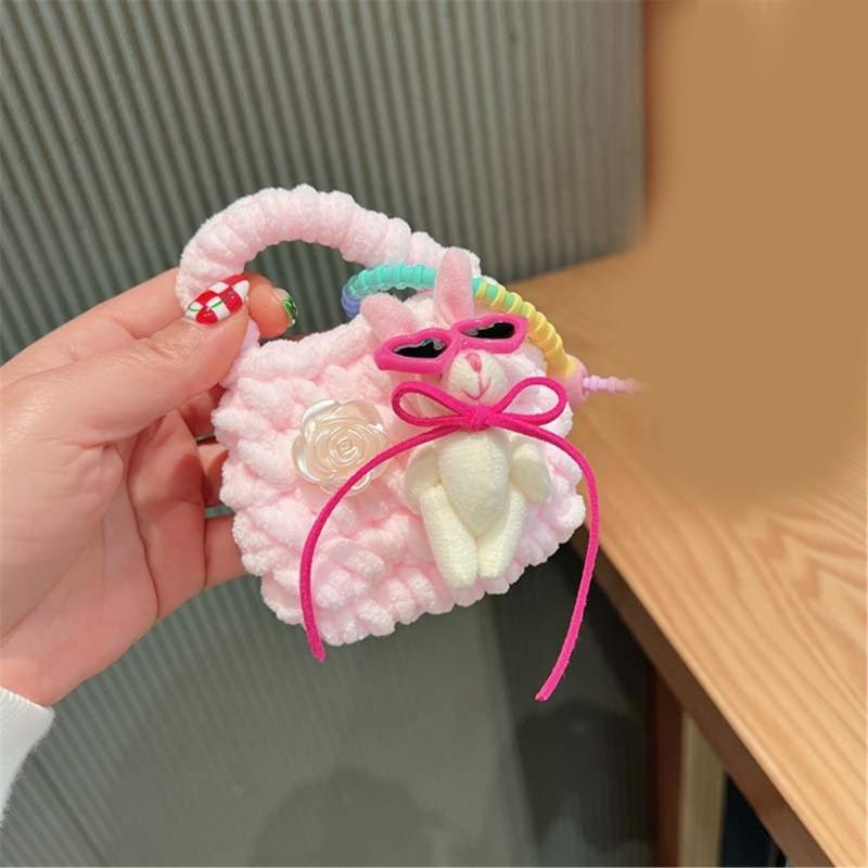 Colorful Crocheted Bag Wireless Headphone Case for Earphone Headphone Storage Wireless Headphone Case Bag Shockproof