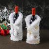 1pc Christmas Red Wine Bottle Covers Bag Plush Fabrics Holiday Santa Claus Champagne Bottle Cover Christmas Decorations For Home