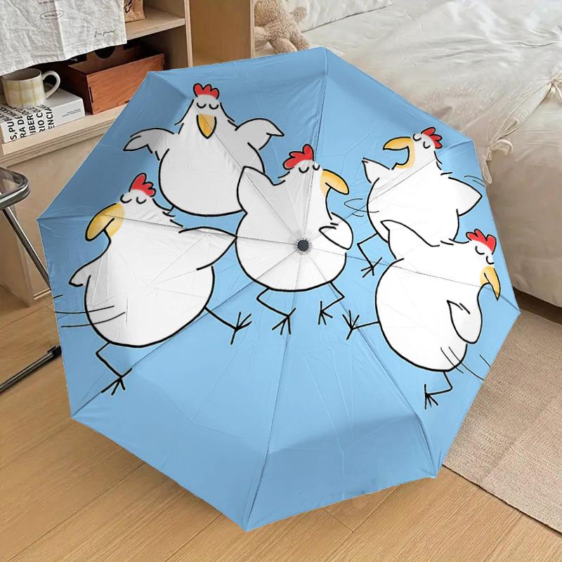 1PC chicken dance Umbrella-8-Rib Reinforced, Automatic Open, Lightweight & Durable, Cute Fashion Accessory for Outdoor-P103