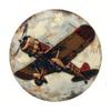 Retro Round Metal Sign Flat Fighter Plane 20x20cm