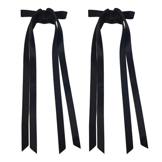 2Pcs Hair Claw Bow Shape Decorative Long Ribbon Hair Clip Powerful Holding Technology Seamless Magnetic Suction Design Hair Pin