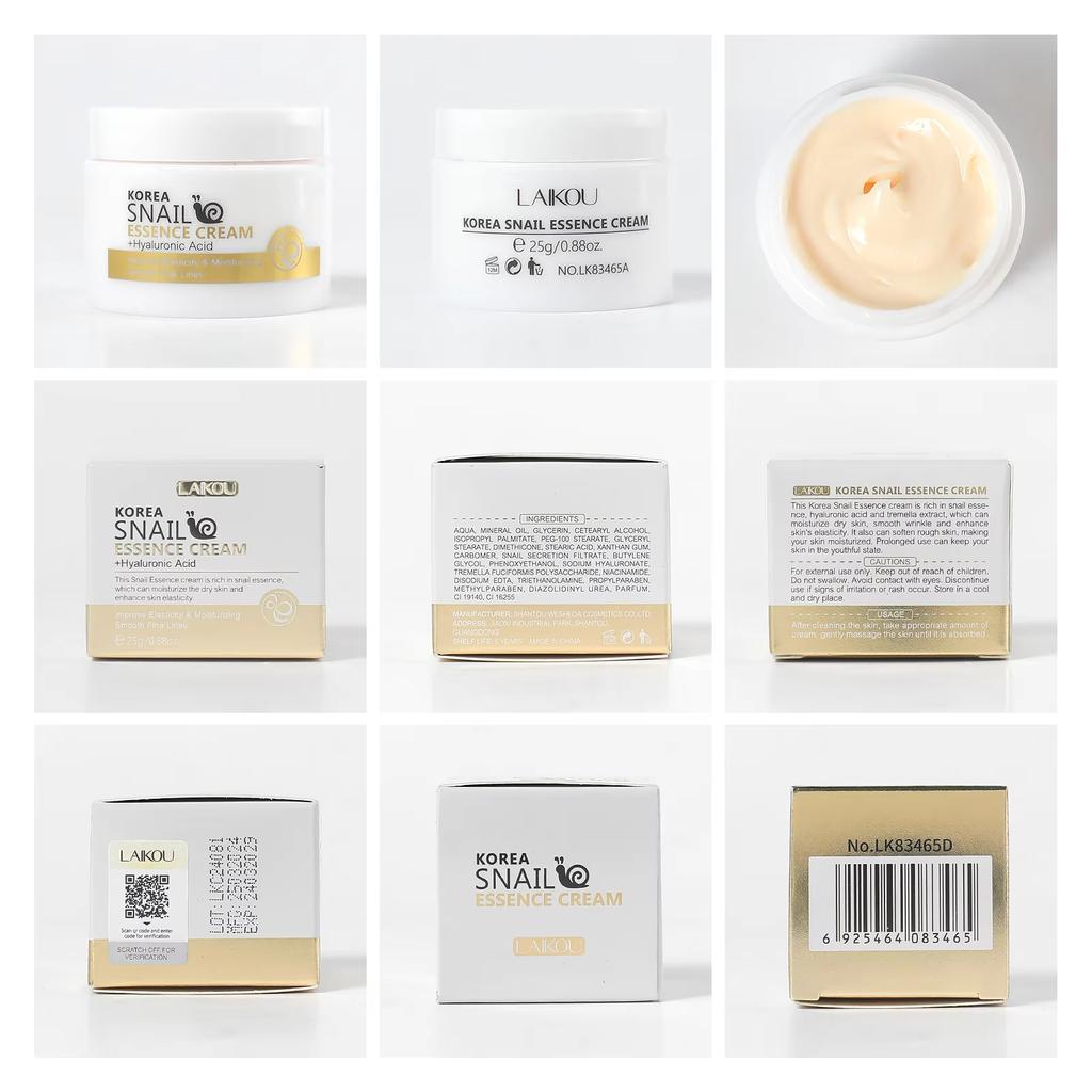 Schnecken-Anti-Aging-Creme, Kollagen, feuchtigkeitsspendend, nährend, repariert beschädigtes Gesicht, strafft, glatt, strahlend, aufhellend, Hautpflege, Tagescreme