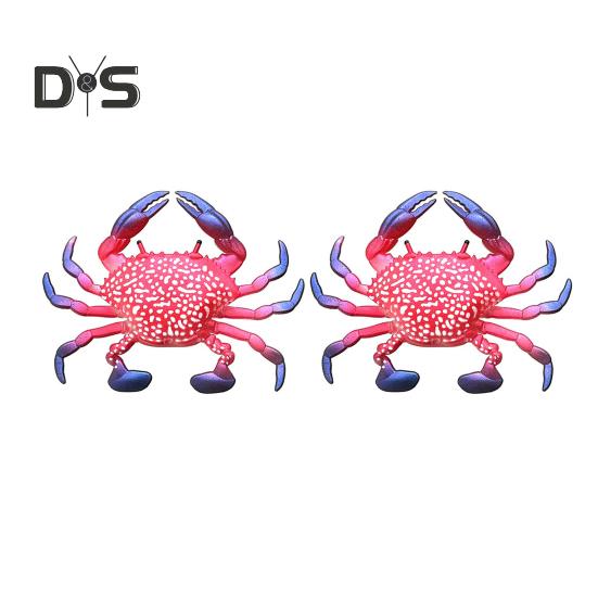 

2 шт. 8 см/10 г мягкая приманка для краба плавающая бионическая приманка для краба красочная искусственная приманка TPR аксессуары для соленой воды и пресной воды розовый/фиолетовый