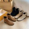 Fashion Cow Suede Ankle Modern Boots Women Square Toe Women's Shoes On Sale  Mid Heel Solid Concise Women's Boots Botas