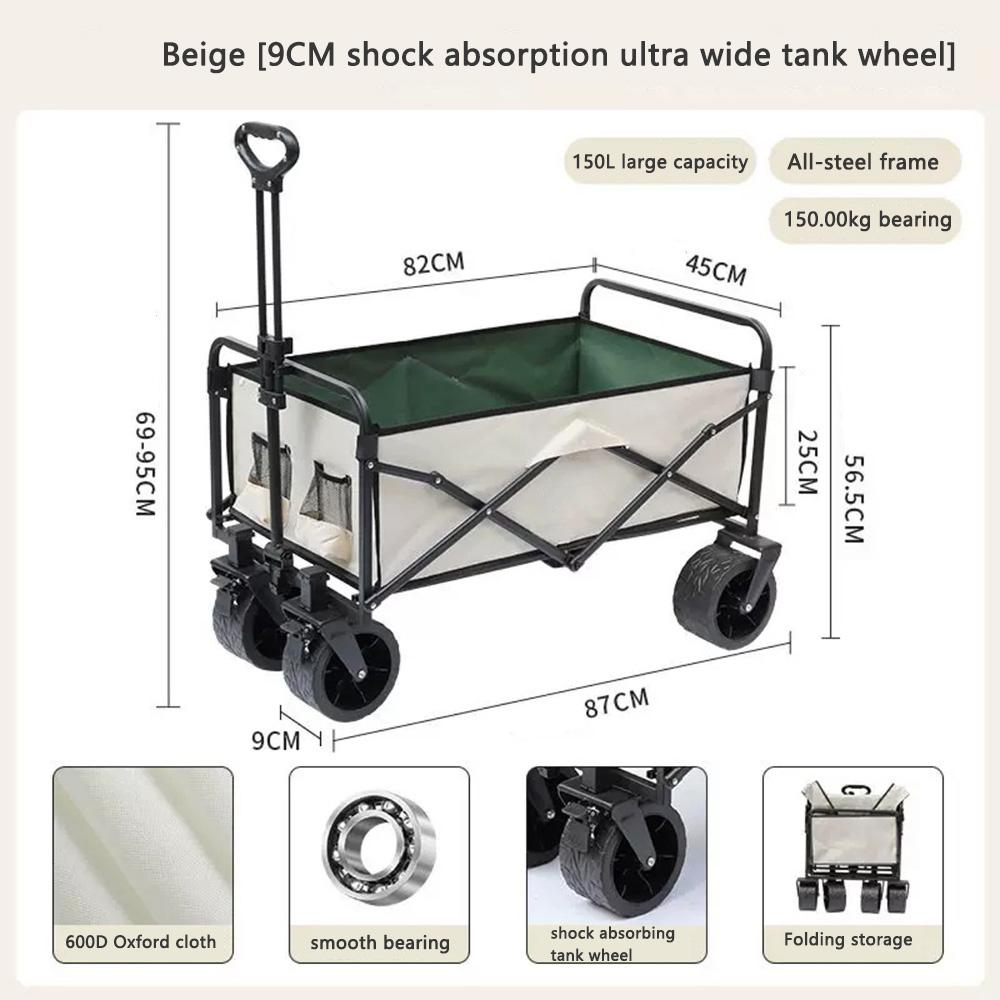 Collapsible Wagon Cart with Wheels Foldable - Folding Utility Wagons Carts Wagons for Grocery Sports Garden Shopping Camping