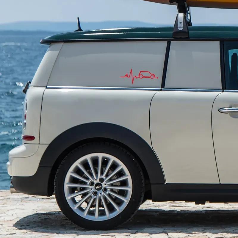 Auto Fenster Herzschlag Aufkleber Grafik Vinyl Decal Auto Tuning Dekoration Für MINI Cooper S JCW One D R55 R56 F55 F56 R60 F60