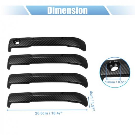1 Set Carbon Fiber Pattern Side Door Handles Covers for Toyota Tundra +