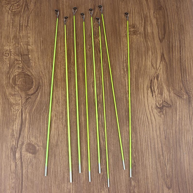 5Pcs 42Cm Boat/Raft Rod Tip Spare Tail Fiberglass Refit Replacement Fishing Rod Tip With Top Ring Fishing Gear Accessories