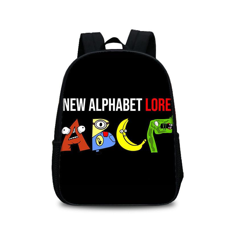 Zaino Alphabet Lore Per Studenti Borsa Scolastica in Nylon con Tasca Frontale e Spallacci Regolabili