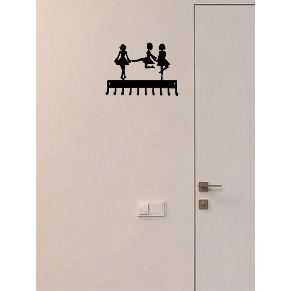 Metal Wall Hook Decorative Dancer Award Holder Iron Hanger Home Organization Entryway Storage 1pc