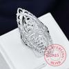 925 Sterling Silver Finger Rings for Women Hollow Rhinestone Engagement British Style Jewelry Vintage Boho Luxury Ladies Female