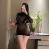 Women European American Fashion Sexy Lingerie Hollow Out Backless Diamond Grid Hip Wrap Bodycon Dress