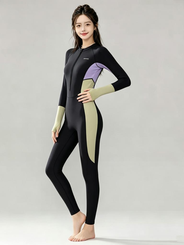 New jellyfish swimsuit diving suit, surf suit, long-sleeved trousers, integrated sunscreen, conservative and thin swimsuit for women