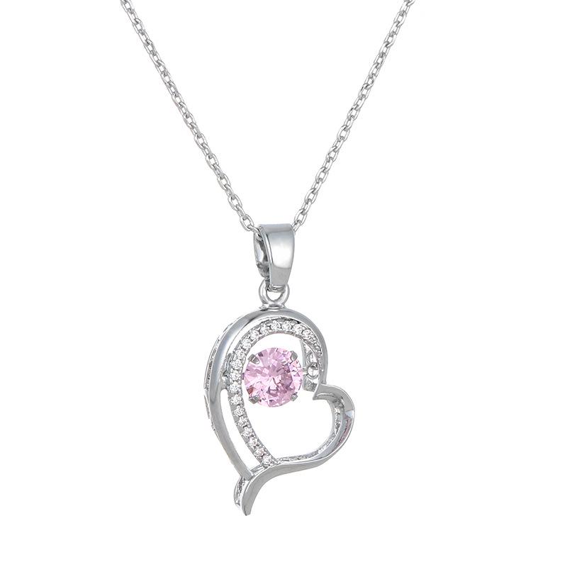 Seven-Colored Butterfly Heart-Shaped Necklace: Creative, Fashionable Pure Copper Design