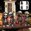 Unique Resin Craft Halloween Skull Sculpture Stylish Skeleton Design For Home Dcor Perfect Present For Various Occasions