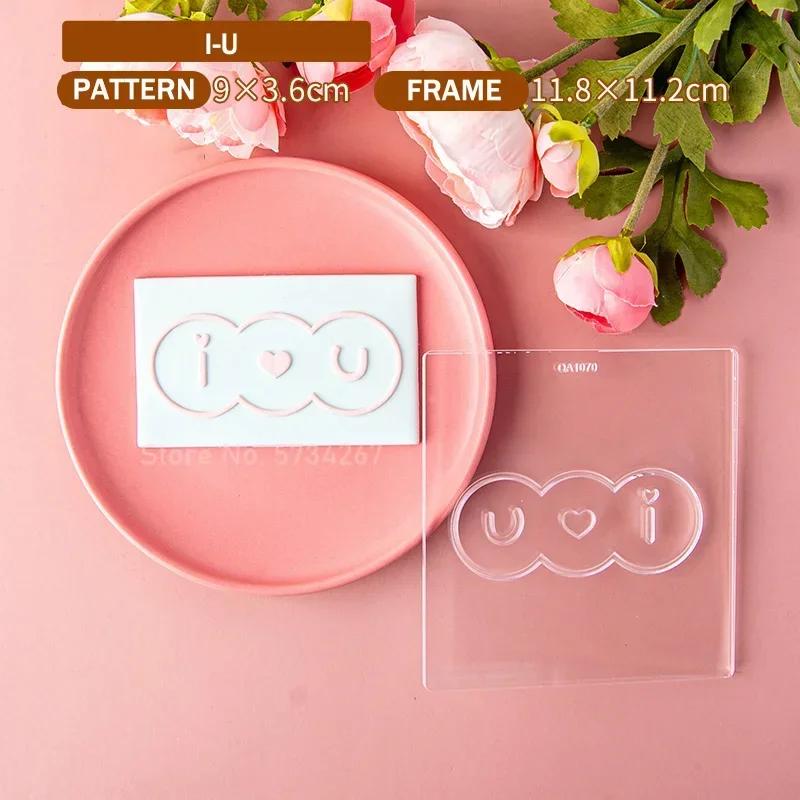 2023 Valentine's Day Heart Fondant Printing Stamp Cartoon Lips Love Letter XOXO Cookie Cutter Embosser Cake Mold DIY Baking Mold