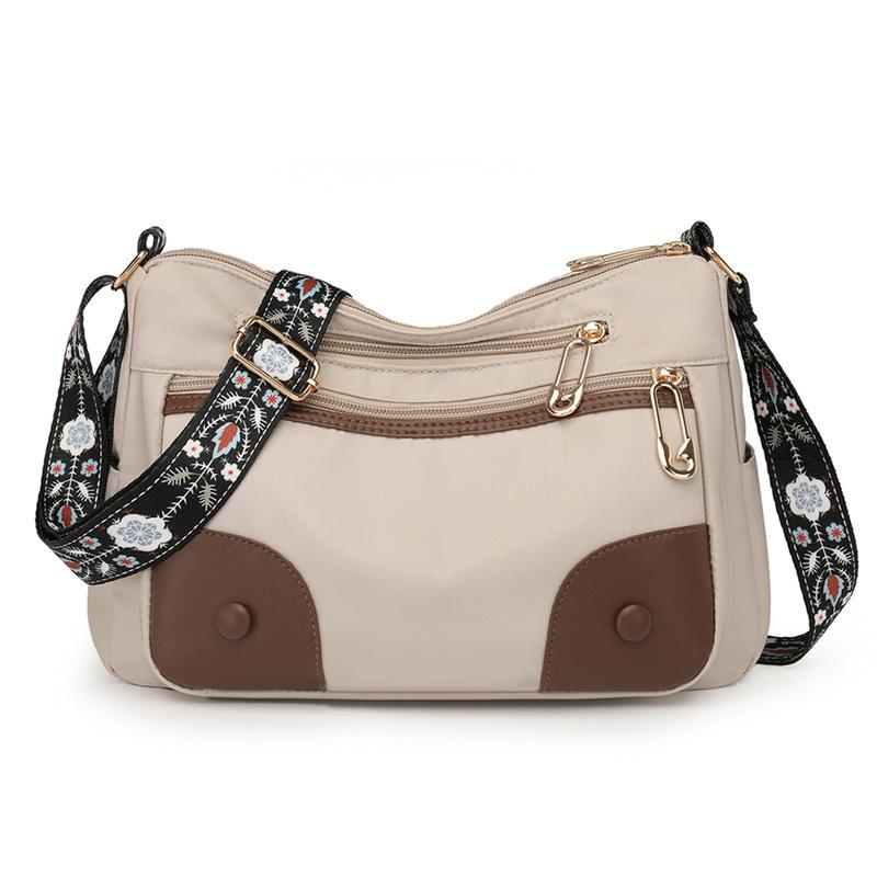 

Женская сумка через плечо большой емкости из нейлона бежевый