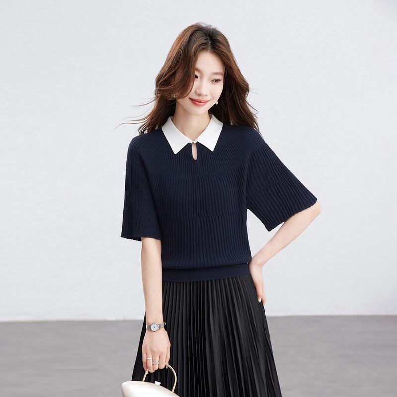 Srcr Women s Mulberry Silk Blend Flared Sleeve Knitted T-Shirt L