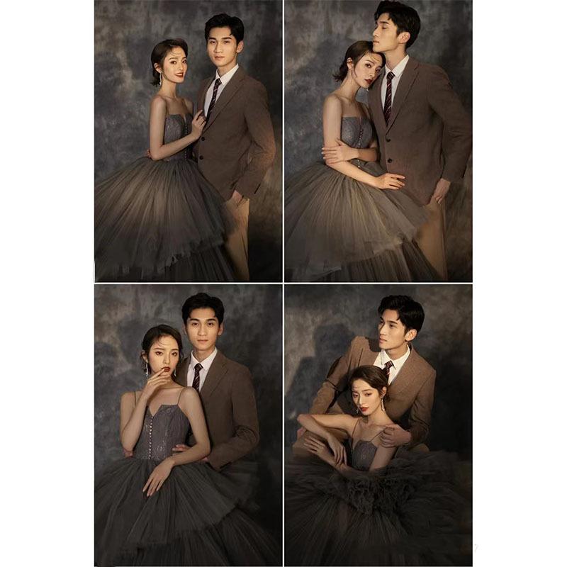 Wedding Couple Question Clothing Color Dress Mori Grey Elegant Wedding Dress Long Trailing Dress