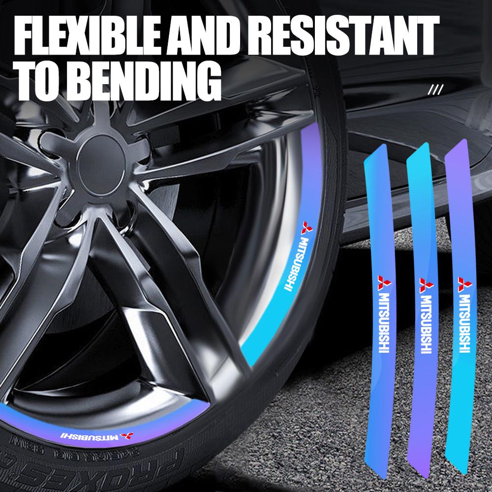 Cyhk7 10/20 Stück Auto Radnaben Reflektierende Aufkleber Dekoration Zubehör Für Mitsubishi 9 Ralliart X EX ASX L200 Outlander Lancer