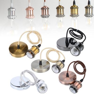 Inline Badge Ceiling Lamp Holder Aluminum E27 Lamp Holder Set Single Lamp Holder 1M Cord Vintage Style Lamp Holder For Mall
