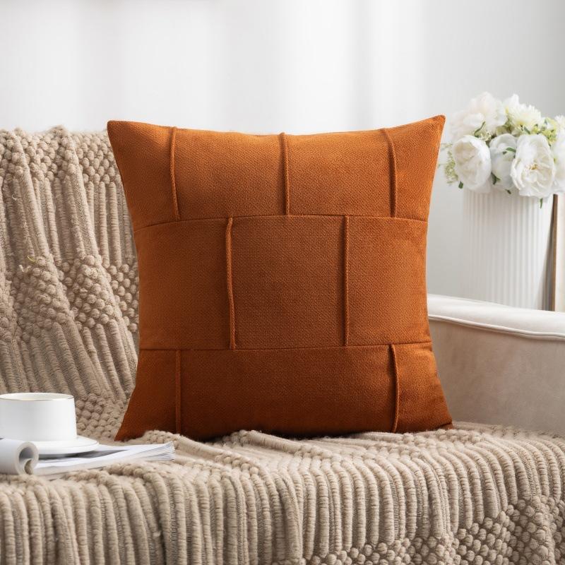 Light Luxury and High-end Living Room Leather Sofa Lumbar Pillow Case Without Core Large Back Cushion Pillow Pillow Case