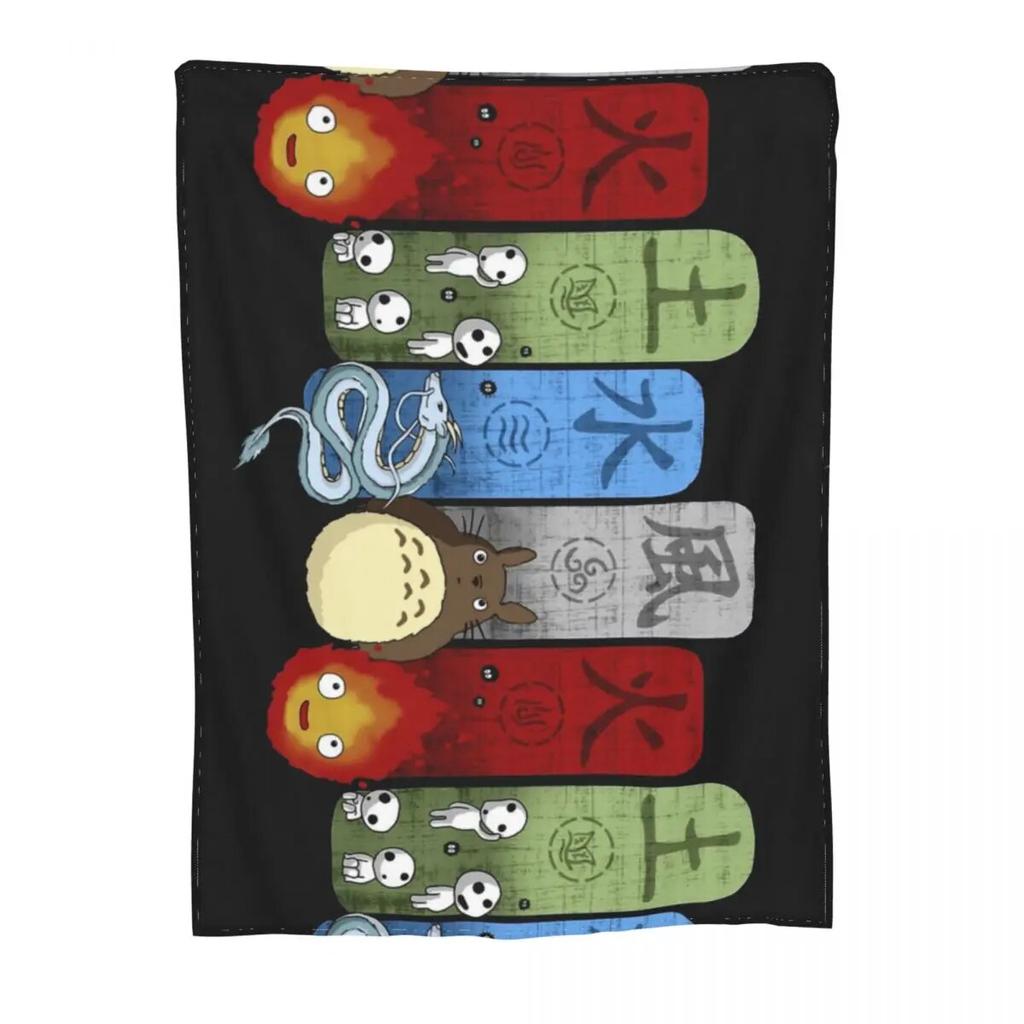 Studio Ghibli Fleece Throw Blankets Totoro Anime Blankets for Bed Office Super Warm Bedroom Quilt