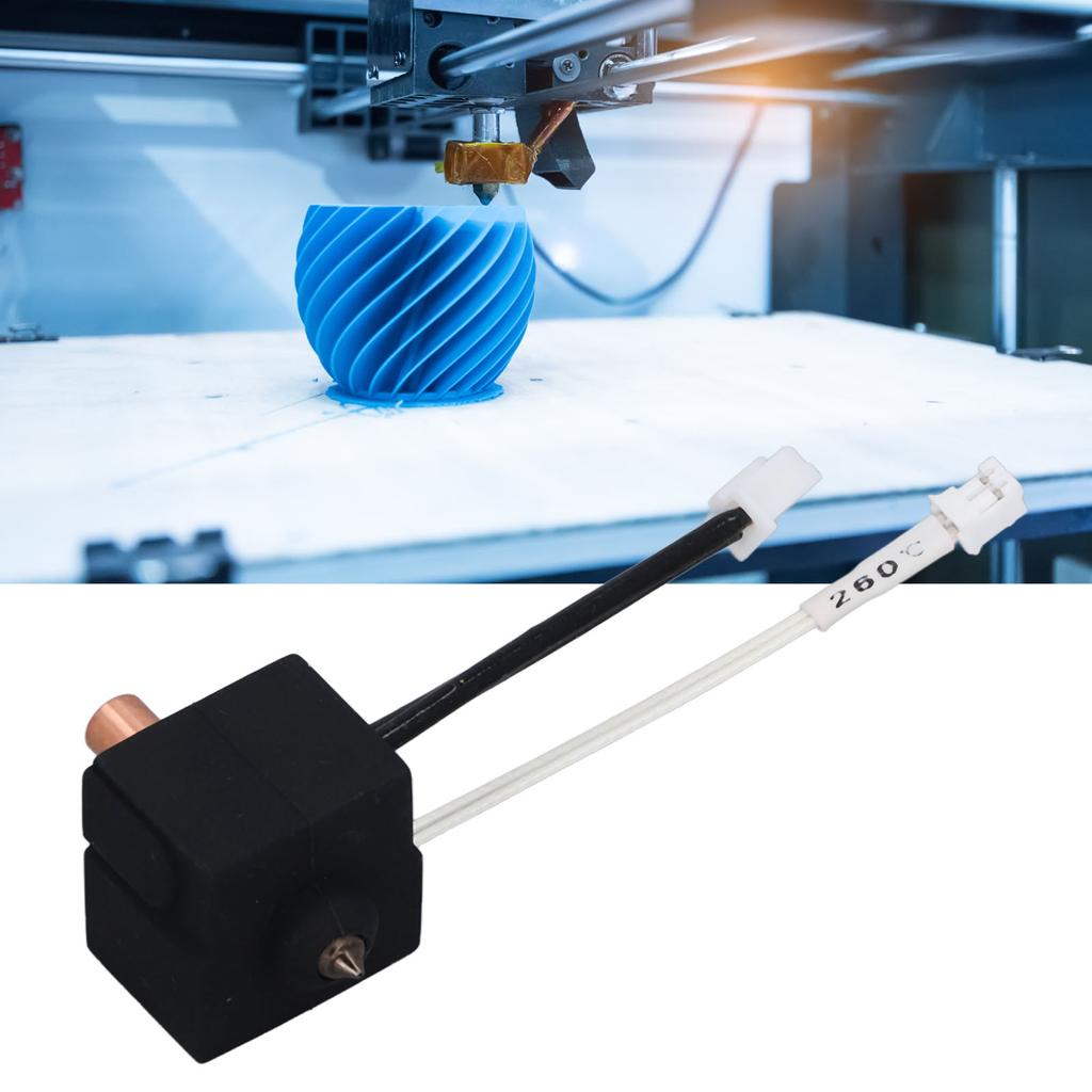 Extruder Heater Block Titanium Alloy Copper Throat Hardened Steel Nozzle High Precise Thermistor for