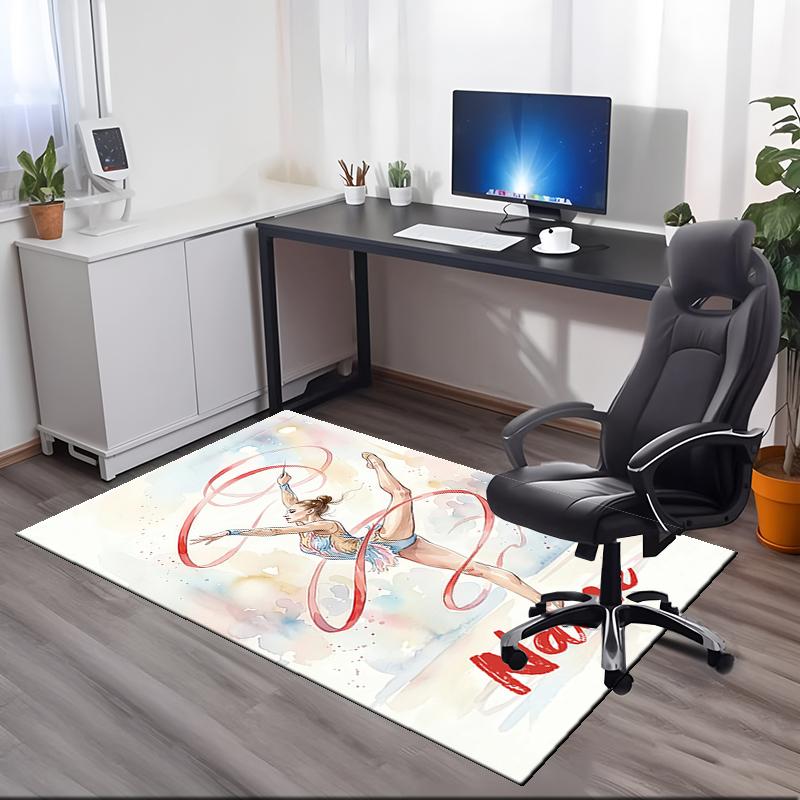 Custom Name gymnastics Printed Carpet, for Office Chair Living Room Bedroom Kitchen Room Decor Gifts.