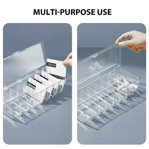 Cabilock 2-Pack Card Storage Box Organizer with Lid, Transparent, Acrylic, for Kids, The Pet Box