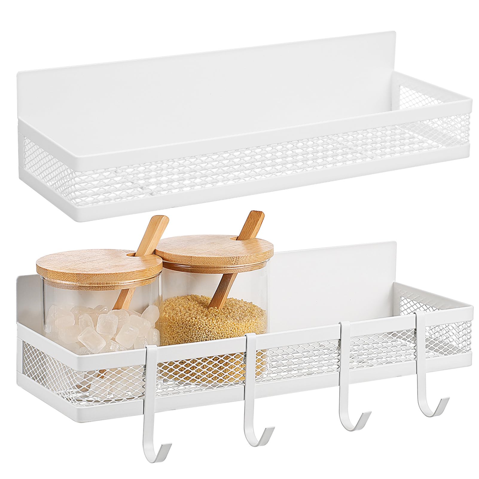 

DOITOOL Bathroom Magnetic Bath 2 Bath with Storage No Drilling Set of Rack, Storage, Drainer, Tier, Rack, Hooks, Bathroom, Washroom, Kitchen, Rack, белый