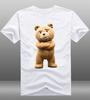 Herren Casual Niedlich Film Ted 2 T-Shirts 100% Baumwolle Kurzarm Rundhals Weiß T-Shirts Tops Kleidung