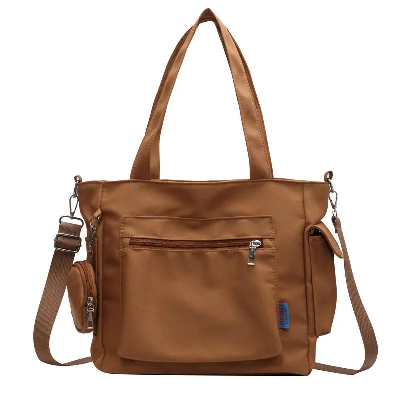 Einfachheit Oxford Canvas Composite Umhängetasche Einfarbig Vielseitig Lazy Style Umhängetasche Große Kapazität Pendler-Einkaufstasche